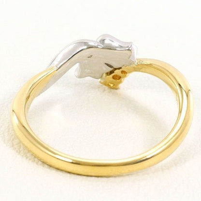 Dior Pt900 18K Yellow Gold Ring Size 8.5 Diamond Total Weight Approx 3.1g