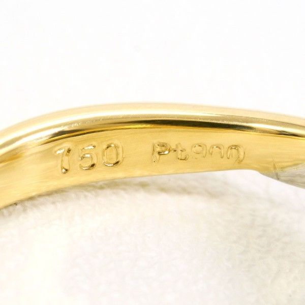 Dior Pt900 18K Yellow Gold Ring Size 8.5 Diamond Total Weight Approx 3.1g