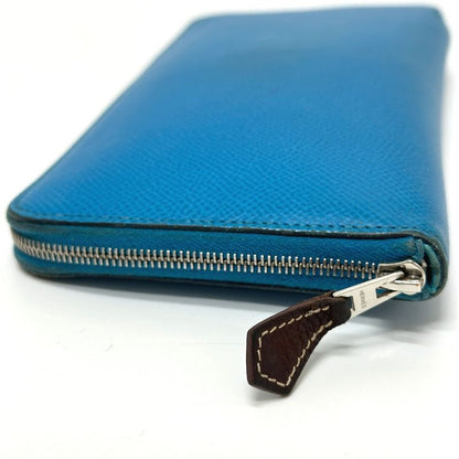 Hermes Long Wallet Azap Long Silk In Epson Blue