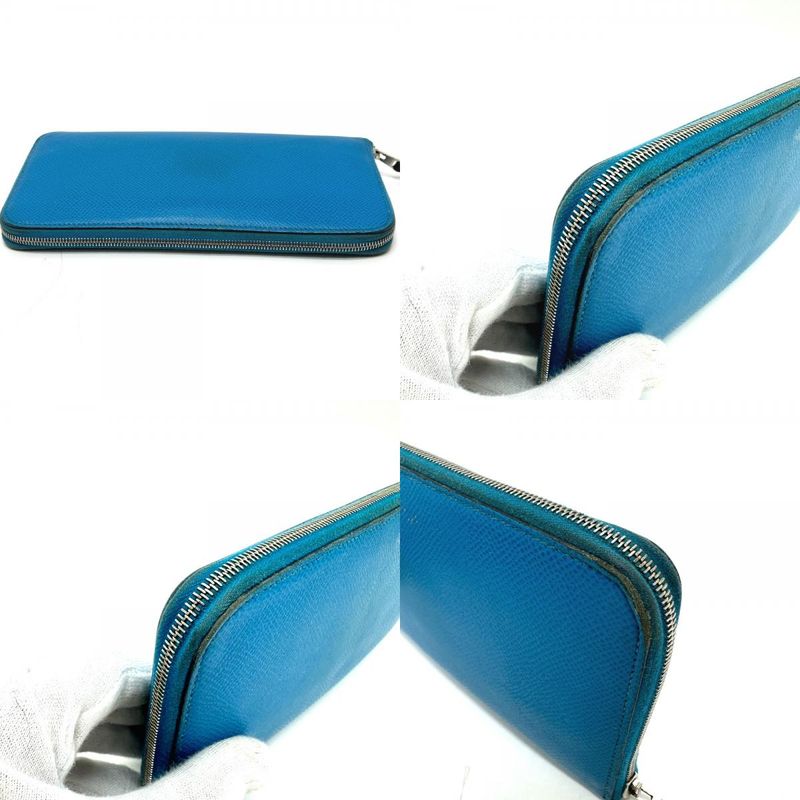 Hermes Long Wallet Azap Long Silk In Epson Blue