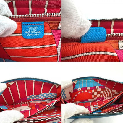 Hermes Long Wallet Azap Long Silk In Epson Blue