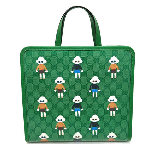 Gucci Tote Bag Children GG Poodle 605614 PVC Leather Green