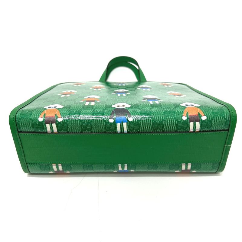 Gucci Tote Bag Children GG Poodle 605614 PVC Leather Green