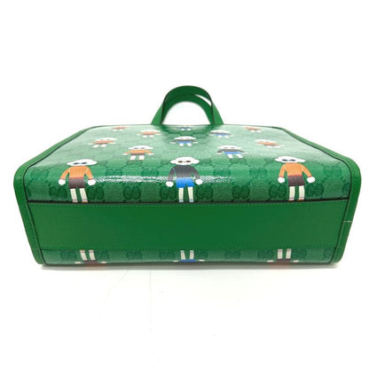 Gucci Tote Bag Children GG Poodle 605614 PVC Leather Green