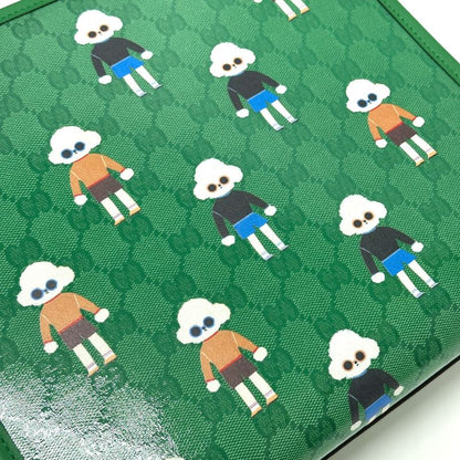 Gucci Tote Bag Children GG Poodle 605614 PVC Leather Green