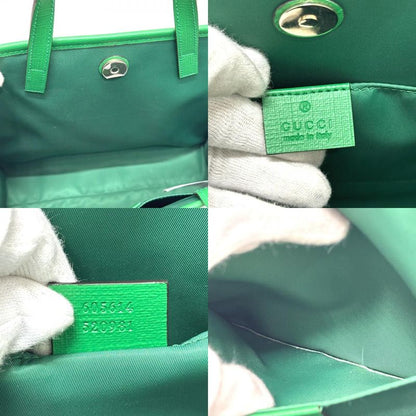 Gucci Tote Bag Children GG Poodle 605614 PVC Leather Green