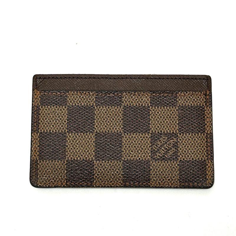 Louis Vuitton Card Case Porto Cult Sample N61722 Damier Canvas Ebene Brown