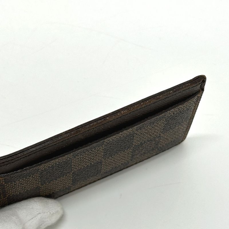 Louis Vuitton Card Case Porto Cult Sample N61722 Damier Canvas Ebene Brown