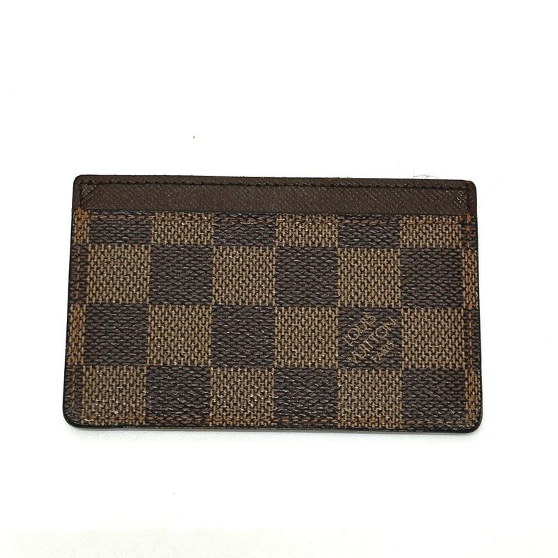 Louis Vuitton Card Case Porto Cult Sample N61722 Damier Canvas Ebene Brown