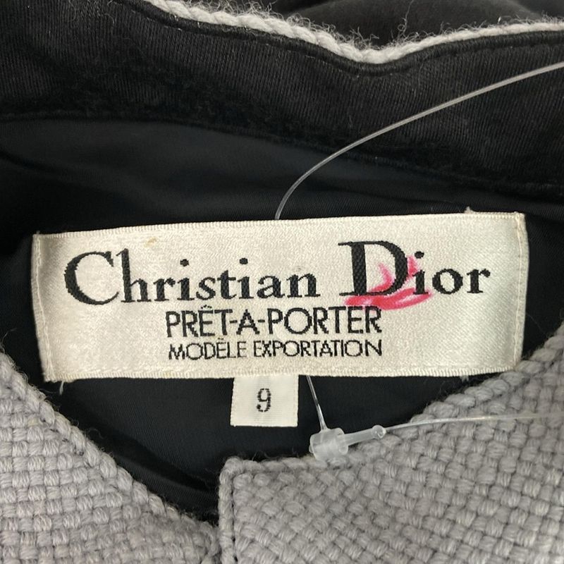 DIOR Christian Dior Dress Size 9 M Women's - Black X Light Gray Long Sleeve