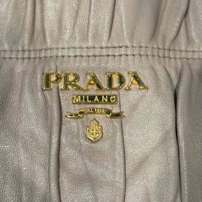 Prada Handbag Shoulder 2WAY Snap Button Closure Beige