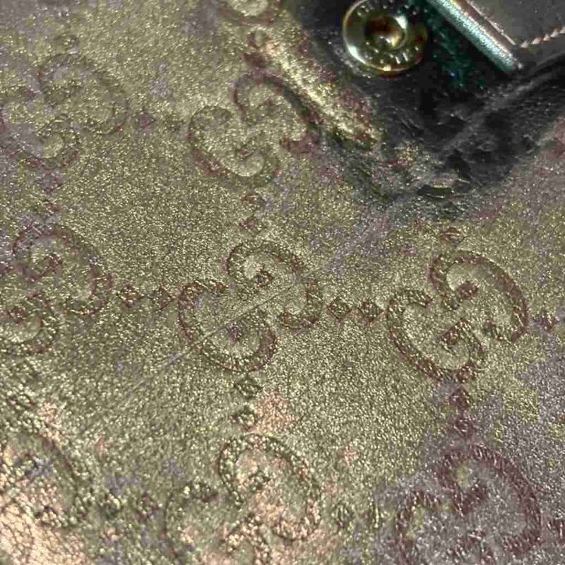 Gucci Notebook Case Bifold GG Pattern All Over Pattern 6 Holes Gold Color