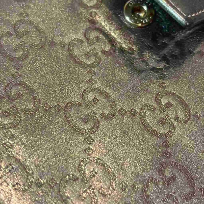 Gucci Notebook Case Bifold GG Pattern All Over Pattern 6 Holes Gold Color