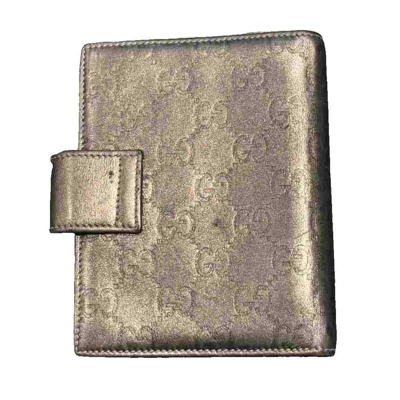 Gucci Notebook Case Bifold GG Pattern All Over Pattern 6 Holes Gold Color