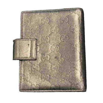 Gucci Notebook Case Bifold GG Pattern All Over Pattern 6 Holes Gold Color