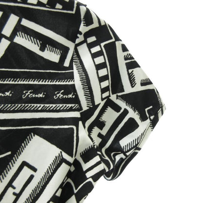 Fendi Zucca Pattern All Over Pattern T-shirt Cut And Sew FF Black 44 Approx M