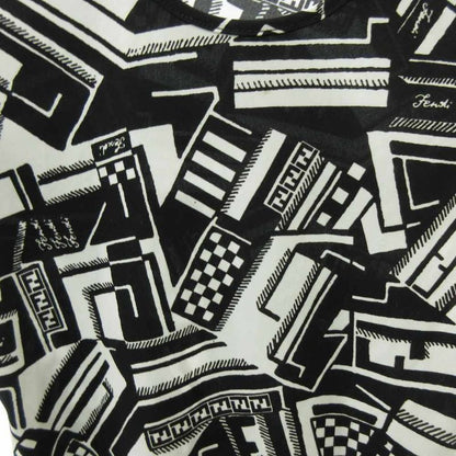 Fendi Zucca Pattern All Over Pattern T-shirt Cut And Sew FF Black 44 Approx M