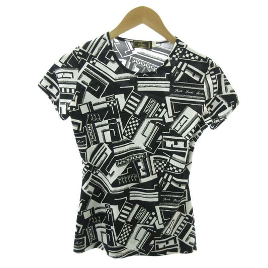 Fendi Zucca Pattern All Over Pattern T-shirt Cut And Sew FF Black 44 Approx M