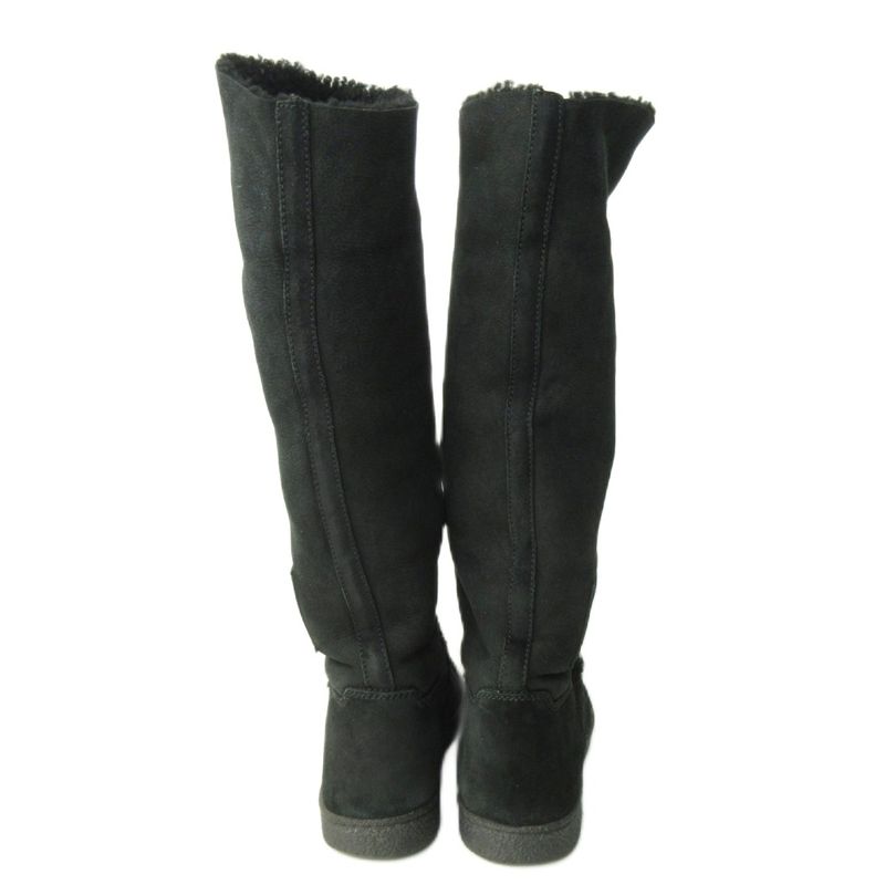 Chanel Long Boots Coco Mark Cles Sole Mouton 37 24.0cm (9.45in) Black 1227