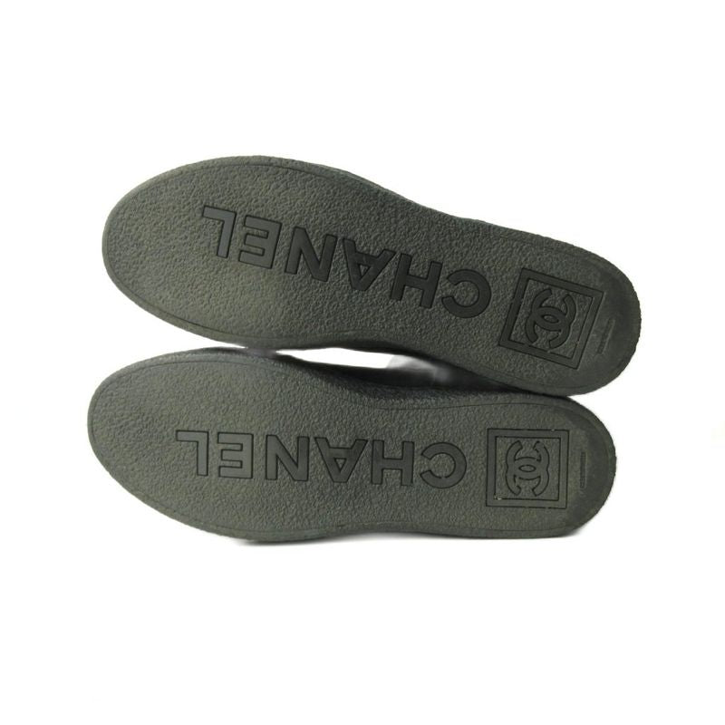 Chanel Long Boots Coco Mark Cles Sole Mouton 37 24.0cm (9.45in) Black 1227