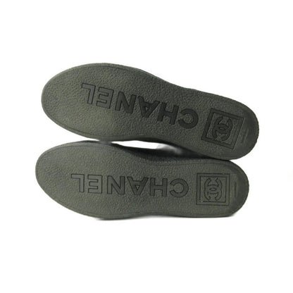 Chanel Long Boots Coco Mark Cles Sole Mouton 37 24.0cm (9.45in) Black 1227