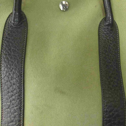 Hermes Garden Party PM Toile Ash Tote Bag Canvas Leather Silver Hardware □G