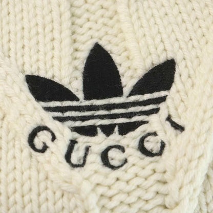 Gucci Adidas Cable Knit Sweater Long Sleeve Wool Logo Embroidery Pullover