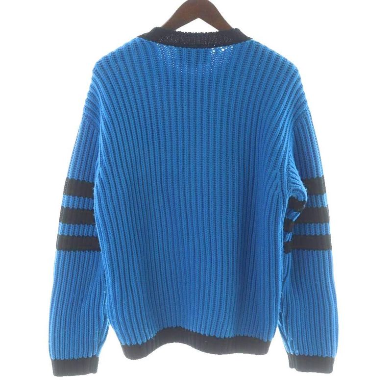 Gucci Adidas Cable Knit Sweater Long Sleeve Wool Logo Embroidery Pullover