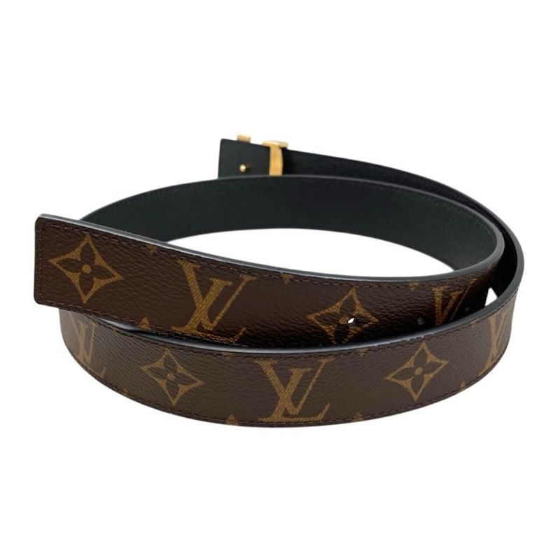 Louis Vuitton Belt Sainteur-lv Initial M9453 Monogram Brown Black Gold Hardware