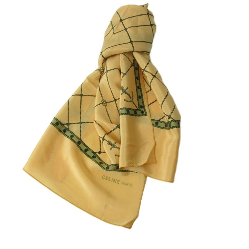 Celine Silk Triomphe Scarf Handkerchief Multicolor