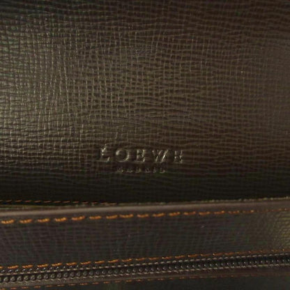 Loewe Clutch Bag Second Bag Logo Leather Brown 1227