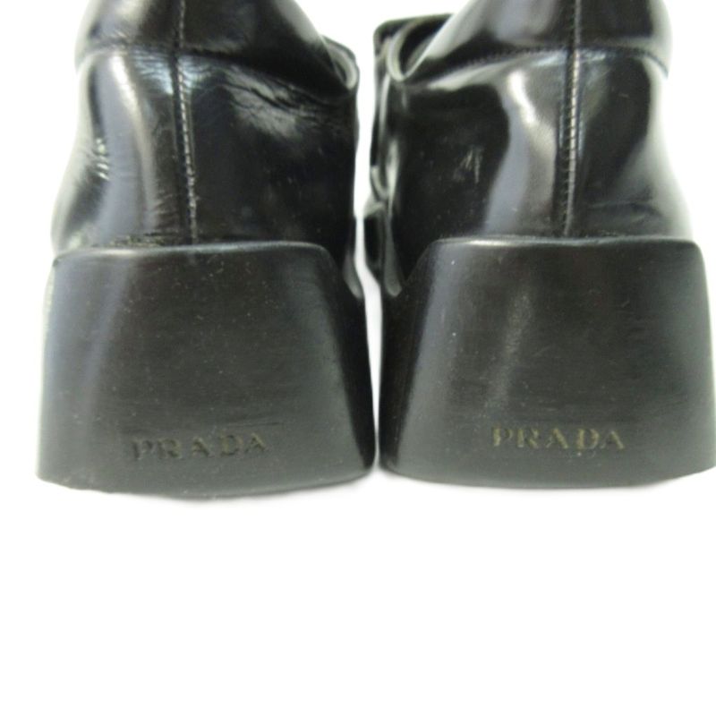 Prada Velcro Sneakers Square Toe Black Approximately 24cm (9.45in) AA