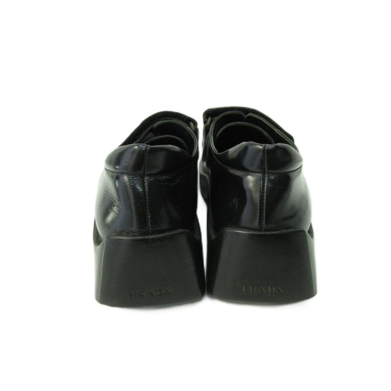 Prada Velcro Sneakers Square Toe Black Approximately 24cm (9.45in) AA