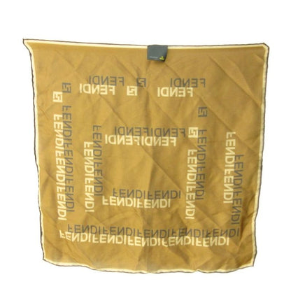 Fendi Silk Logo Scarf FF Brown