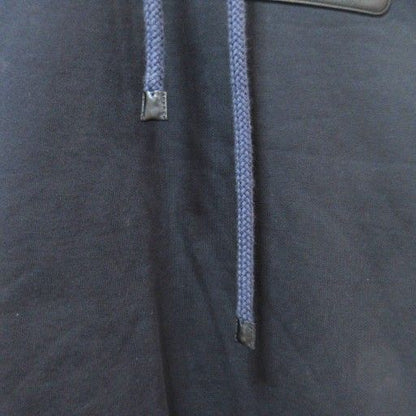 Loewe Anagram Parka Pullover Hoodie Leather Logo Patch M Navy 1230 • MNK4