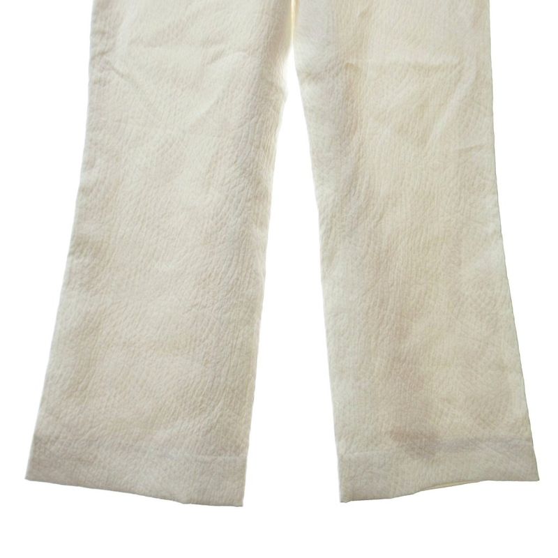 Chanel Slacks Pants Embossed 38 Ivory Off-white White 1230 • MNK4