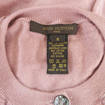 Louis Vuitton Cashmere Knit Cardigan Half Sleeve Lace S Pink 1230 • MNK4