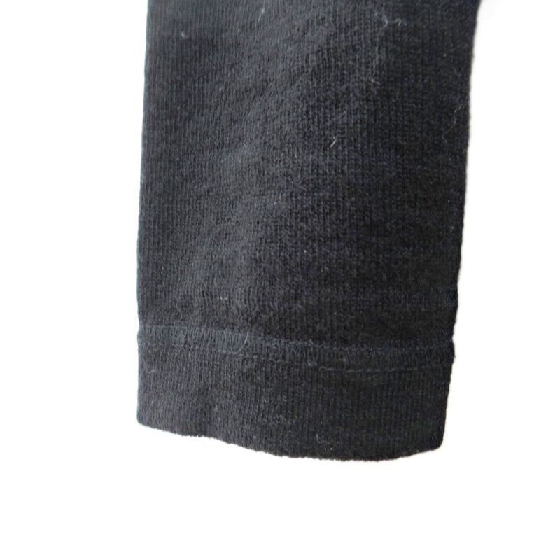 Chanel Cashmere Knit Cut And Sew Sweater Long Sleeve Logo Patch 38 Black 1230 •