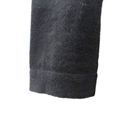 Chanel Cashmere Knit Cut And Sew Sweater Long Sleeve Logo Patch 38 Black 1230 •