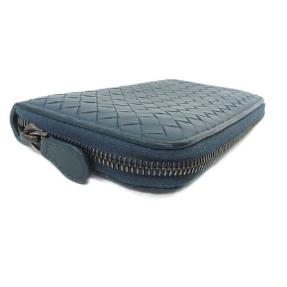 Bottega Veneta Intrecciato Round Zipper Long Wallet Long Wallet Leather Green