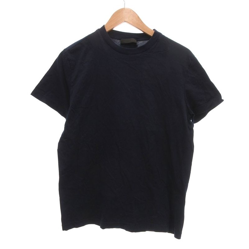 Prada T-shirt Short Sleeve Triangle M Navy Blue JS • GY53