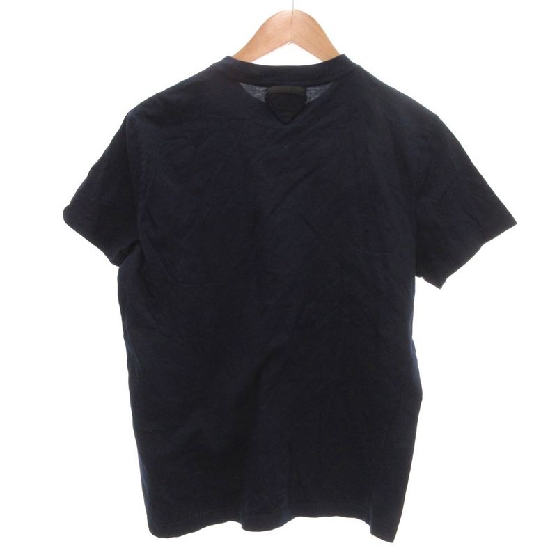 Prada T-shirt Short Sleeve Triangle M Navy Blue JS • GY53