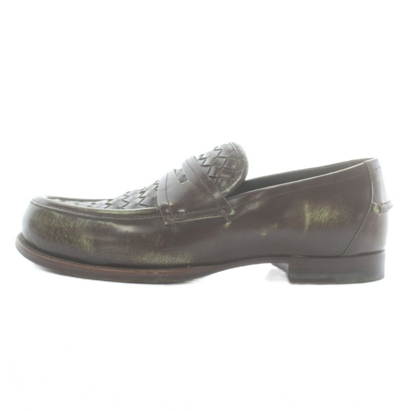 Bottega Veneta Coin Loafers Leather Intrecciato 40 25cm (9.84in) Brown XZ