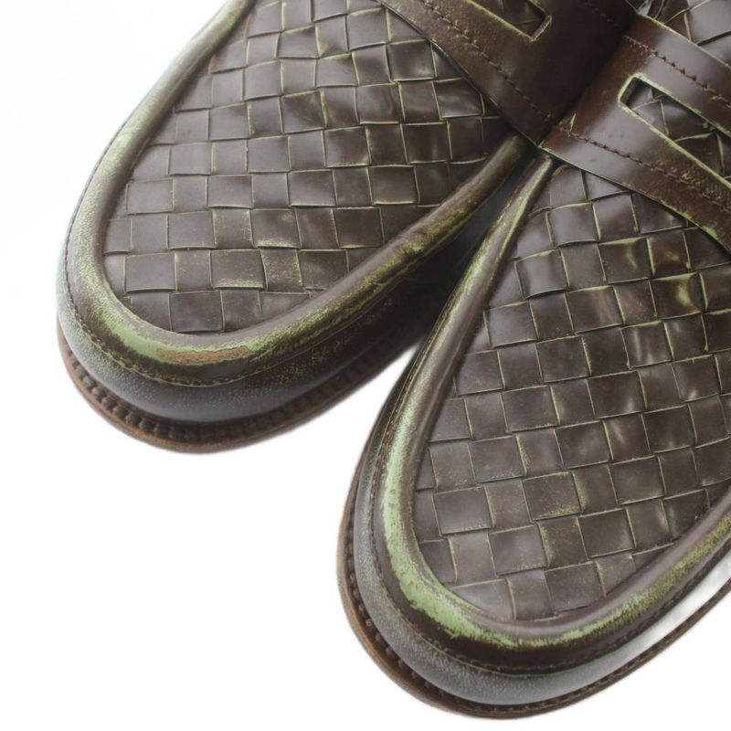 Bottega Veneta Coin Loafers Leather Intrecciato 40 25cm (9.84in) Brown XZ