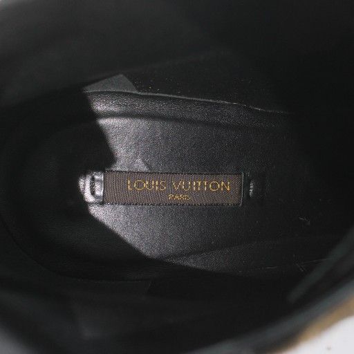 Louis Vuitton Ankle Boots Harako Wedge Sole Leopard Print Leopard Lace Up 38.5