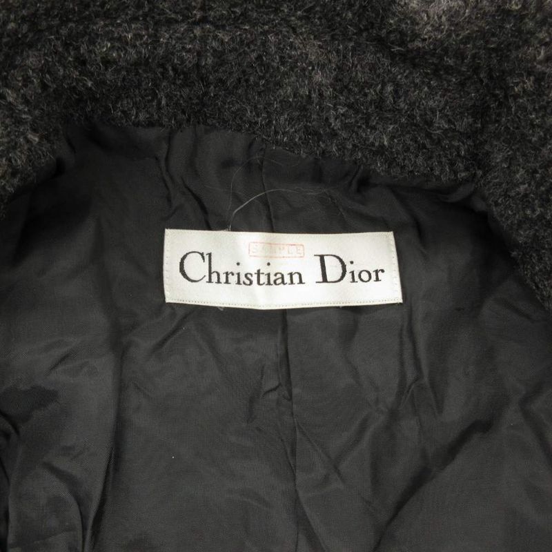 Christian Dior Double Breasted Long Coat Chester Cashmere Blend Alpaca Blend