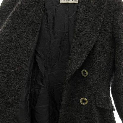Christian Dior Double Breasted Long Coat Chester Cashmere Blend Alpaca Blend