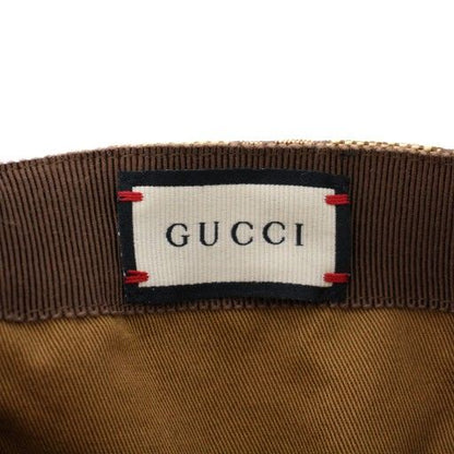 Gucci Hat Baseball Cap GG Canvas Leather Logo Patch All Over Pattern M 58cm