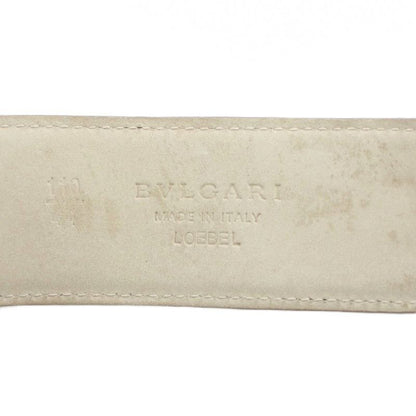 Bvlgari Belt Leather Buckle Round Logo Silver Hardware 110 44 Brown XZ • OH •