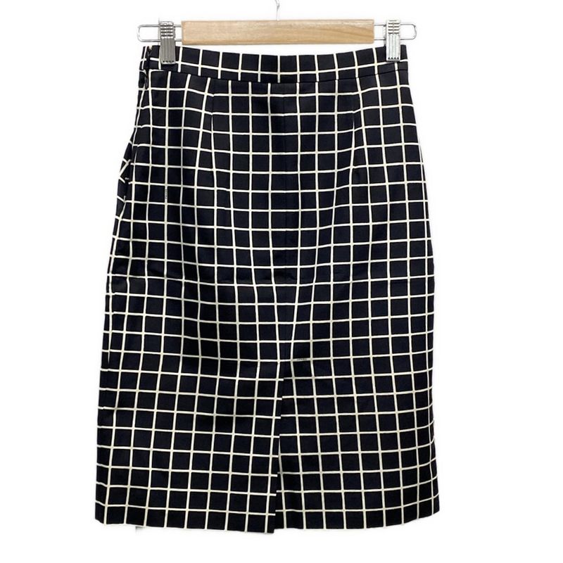 Prada Skirt Size 36 S Women's - Black X White Plaid Knee Length